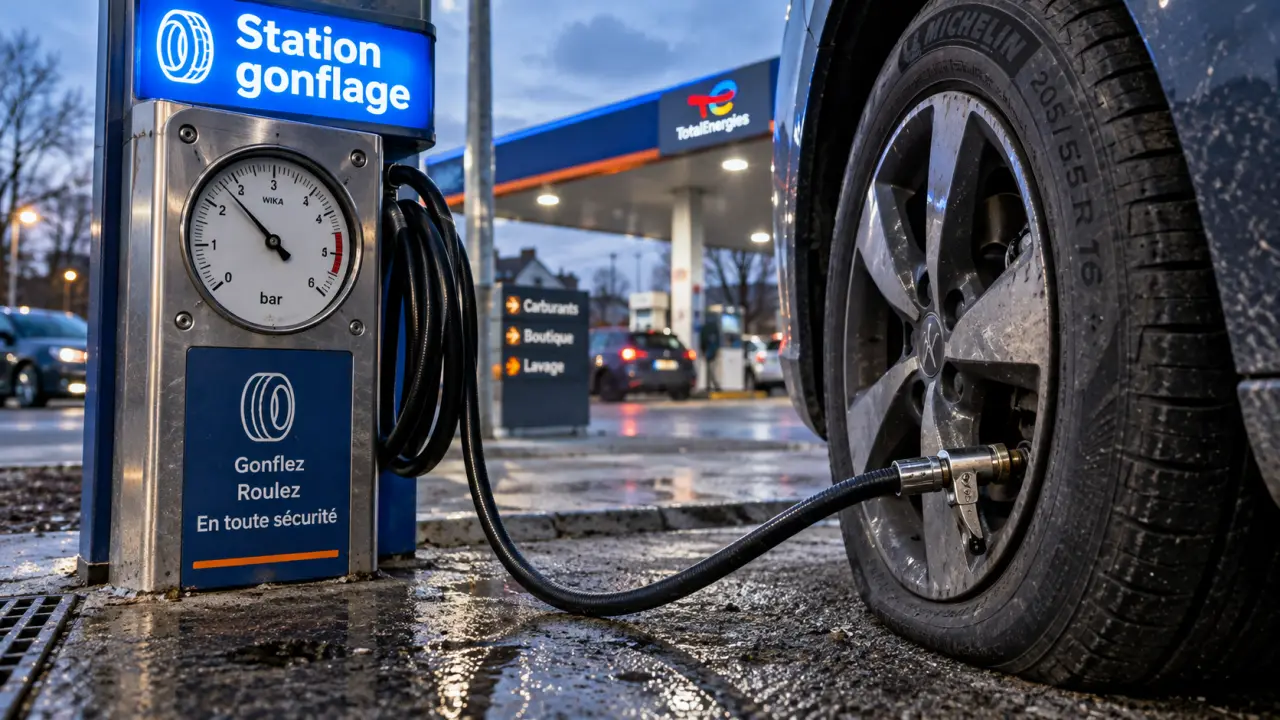 Station gonflage pneu à proximité : borne de gonflage en libre-service